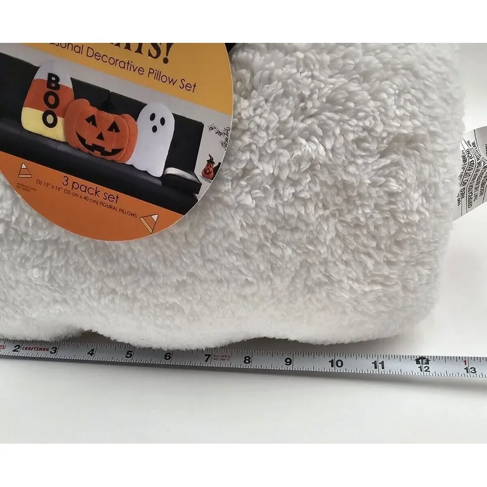 HALLOWEEN ‎ Pillows Set of 3 Pumpkin /Ghost /Candycorn NEW!
